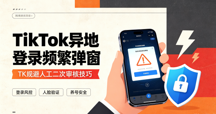 TikTok异地登录频繁弹窗 TK规避人工二次审核技巧