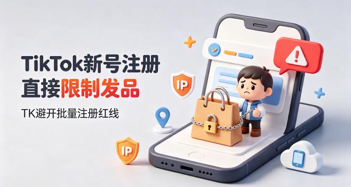 TikTok新号注册直接限制发品 TK避开批量注册红线